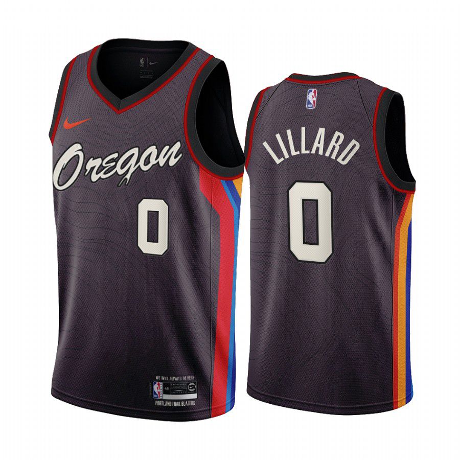Men Portland Trail Blazers #0 damian lillard chocolate city edition oregon 2020 nba jersey->sacramento kings->NBA Jersey